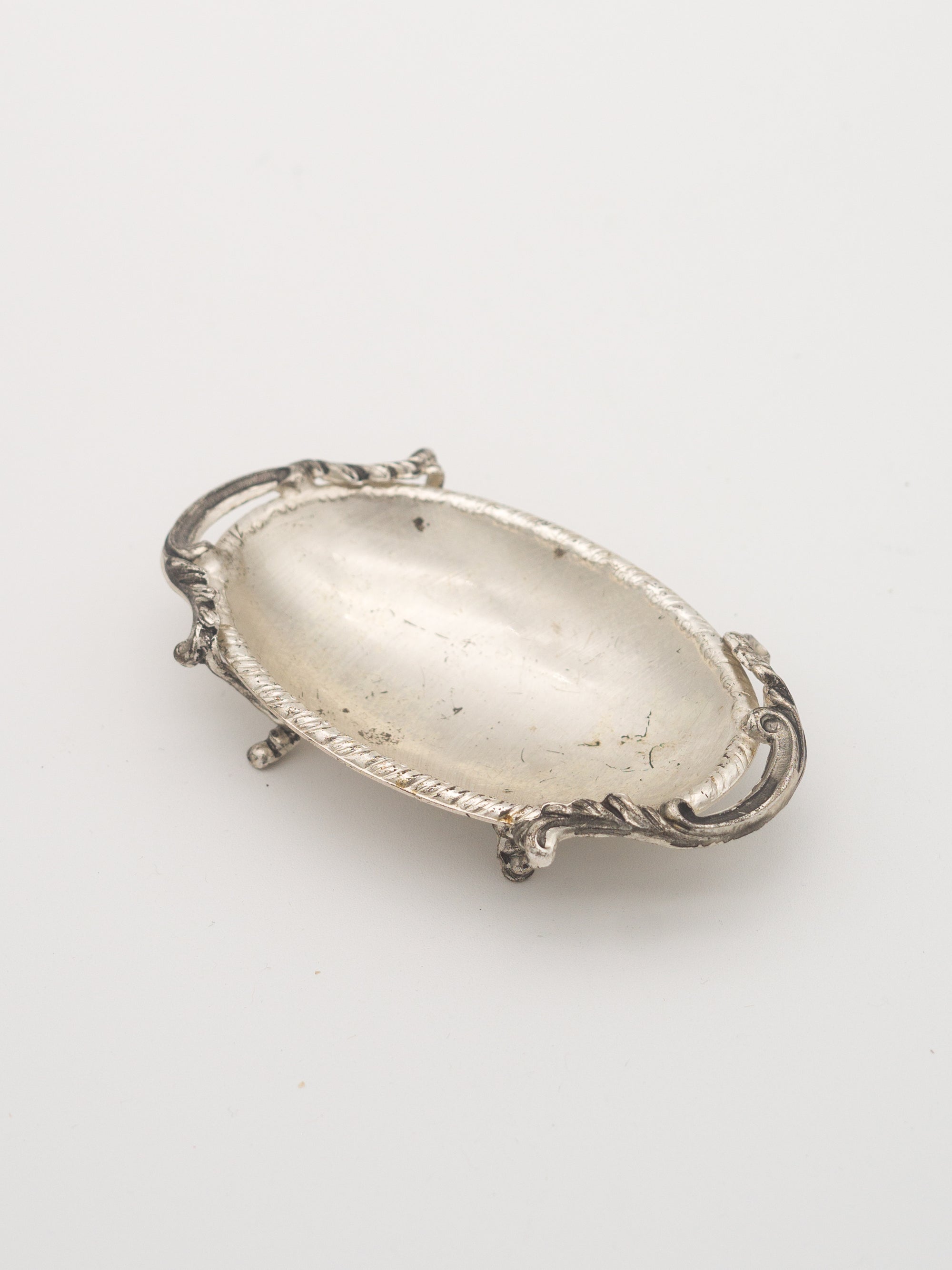 Silver footed trinket dish